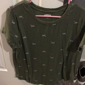 Old Navy Everywear Green Zebra Shirt
